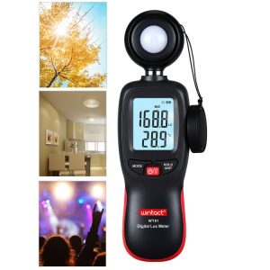 Wintact WT81 Digital Light Lux Meter for Factory / School / House Various Occasion, Range: 0-200, 000 Lux (Black)