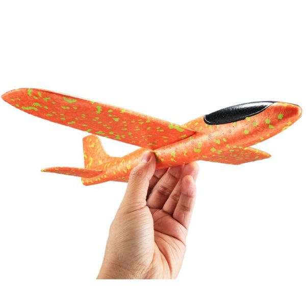 New Style Children Airplane Model Toy Hand Launch Throwing Airplane Colorful Foam Toy Plane, Size: 50*13*5.0cm (Orange)