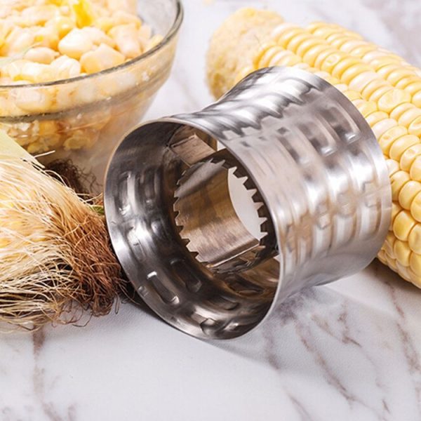 Round Shaped 304 Stainless Steel Household Corn Cutter Cob Corn Stripper Kitchen Tool - Image 2