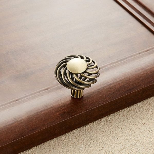 5 PCS 6109 Single Hole Classic Birdcage Shape Iron Cabinet Wardrobe Drawer Door Handle (Bronze) - Image 2