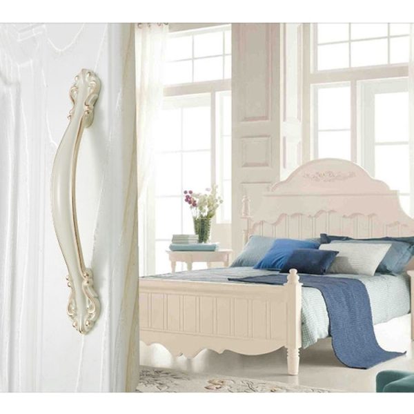 5 PCS 6032A-96 Ivory Zinc Alloy Gold Rimmed Cabinet Wardrobe Drawer Door Handle, Hole Spacing: 96mm - Image 5