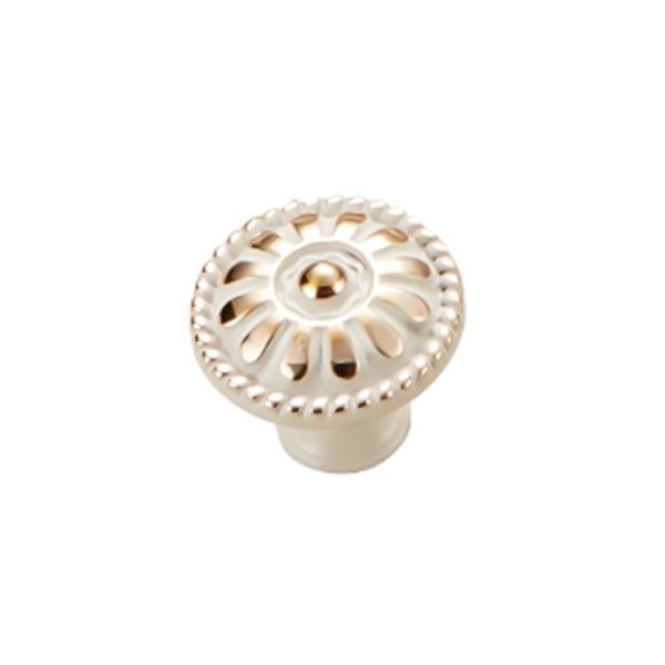 10 PCS 6041-Small Ivory Zinc Alloy Gold Rimmed Cabinet Wardrobe Drawer Door Round Handle - Image 2