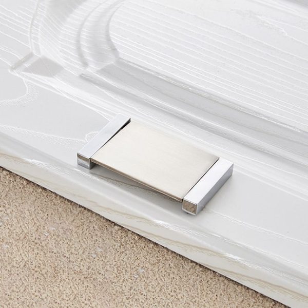 5 PCS 1050-64 White Zinc Alloy Stainless Steel Nickel Wire Drawing Cabinet Wardrobe Drawer Door Handle, Hole Spacing: 64mm - Image 2