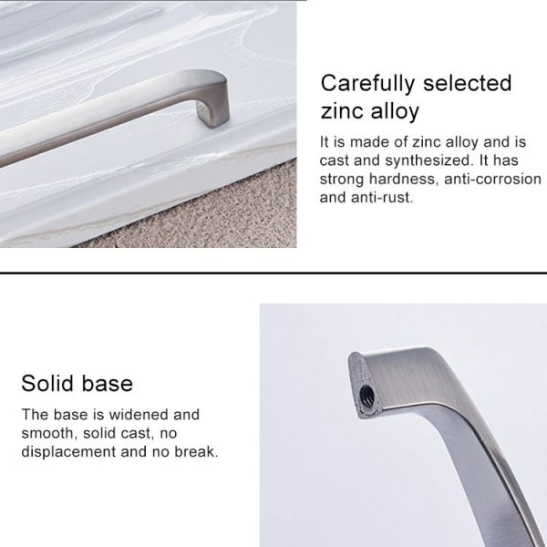 2 PCS 4068-192 Zinc Alloy Stainless Steel Nickel Wire Drawing Cabinet Wardrobe Drawer Door Handle, Hole Spacing: 192mm - Image 3