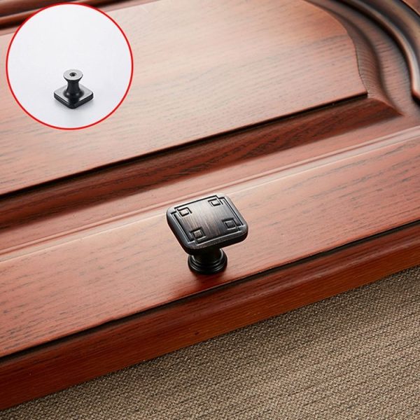 5 PCS 6200 Black Red Single Hole Solid Zinc Alloy Cabinet Wardrobe Drawer Door Square Handle - Image 2
