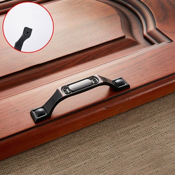 5 PCS 6201-96 Black Red Zinc Alloy Cabinet Wardrobe Drawer Door Handle, Hole Spacing: 96mm - Image 2