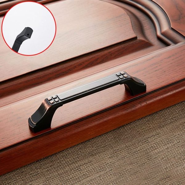 3 PCS 6202-96 Black Red Zinc Alloy Cabinet Wardrobe Drawer Door Handle, Hole Spacing: 96mm - Image 2