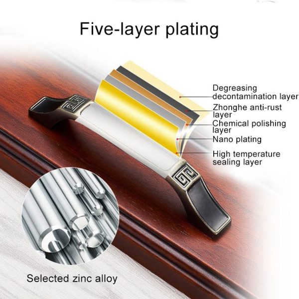 3 PCS 6202-96 Black Red Zinc Alloy Cabinet Wardrobe Drawer Door Handle, Hole Spacing: 96mm - Image 4