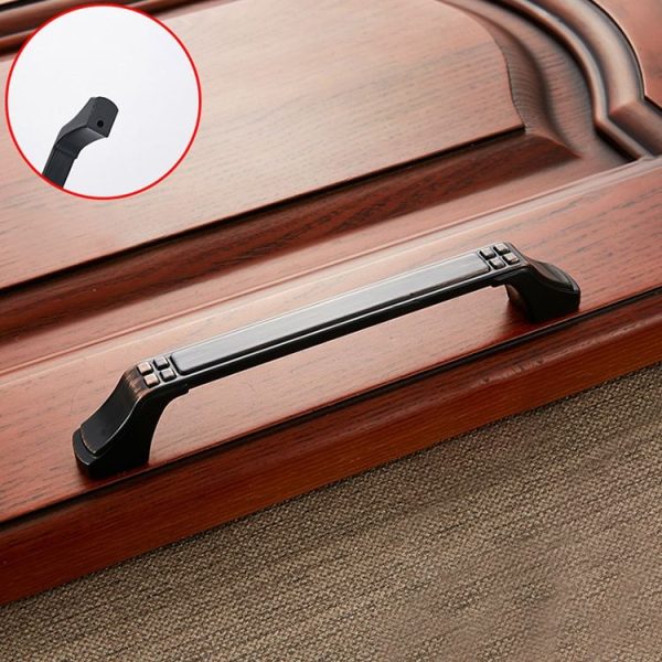 3 PCS 6202-128 Black Red Zinc Alloy Cabinet Wardrobe Drawer Door Handle, Hole Spacing: 128mm - Image 2