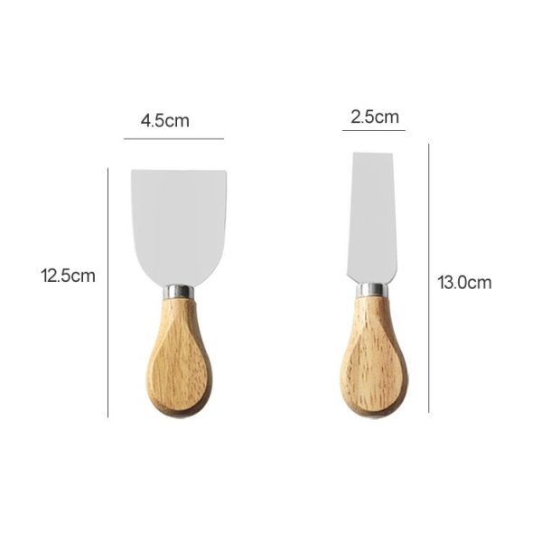 Kn603 4 in 1 Wooden Handle Stainless Steel Cheese Knife Baking Tool Set - Image 4