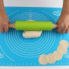 Kn055 Solid Wooden Handle Silicone Rolling Pin Non-stick Food Dumpling Stick, Length: 23cm, Random Color Delivery - Image 5