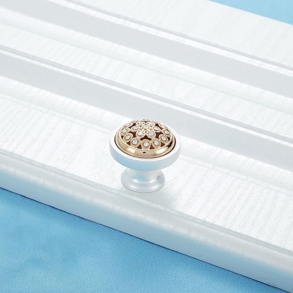 2 PCS 6553 Single Hole Crystal Glass Diamond Drawer Cabinet Handle - Image 2
