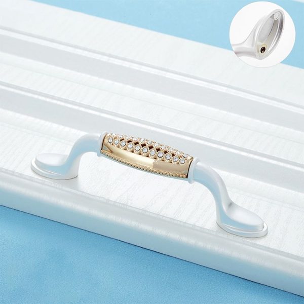 2 PCS 6554_96 Single Hole Silver Crystal Glass Diamond Drawer Cabinet Handle - Image 2