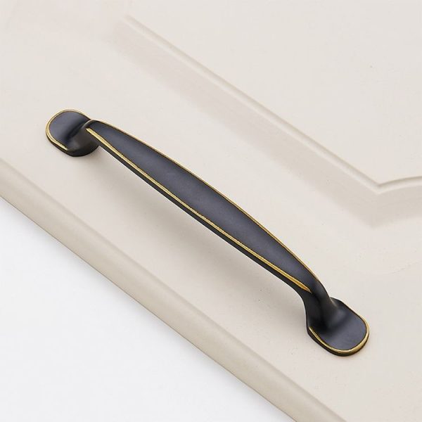 6226_128 American Style Black Brass Drawer Cabinet Handle - Image 2