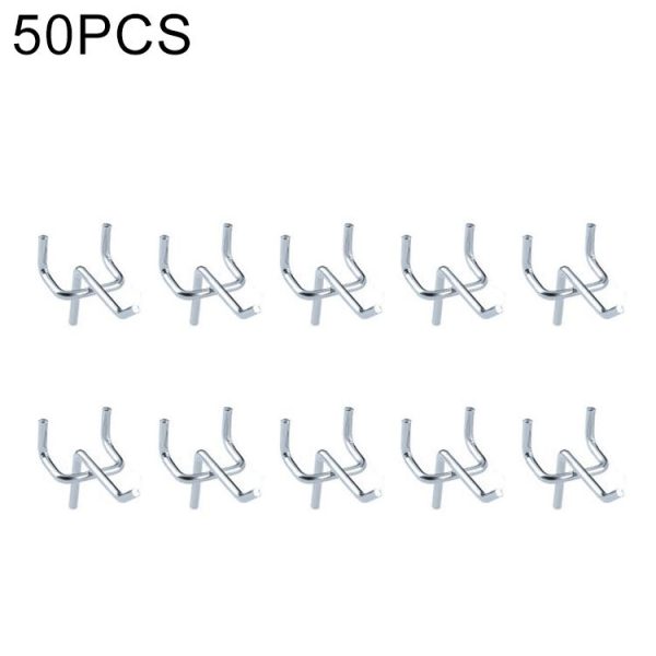 10pcs Supermarket Clothing Shop Pegboard Slat Wall Hook Shelf Hole Plate, Hole Pitch: 2.5cm, Length: 5cm, Wire Diameter: 3.3mm - Image 2