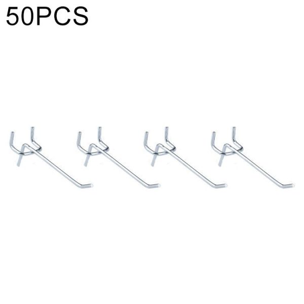 10pcs Supermarket Clothing Shop Pegboard Slat Wall Hook Shelf Hole Plate, Hole Pitch: 2.5cm, Length: 10cm, Wire Diameter: 3.3mm - Image 2