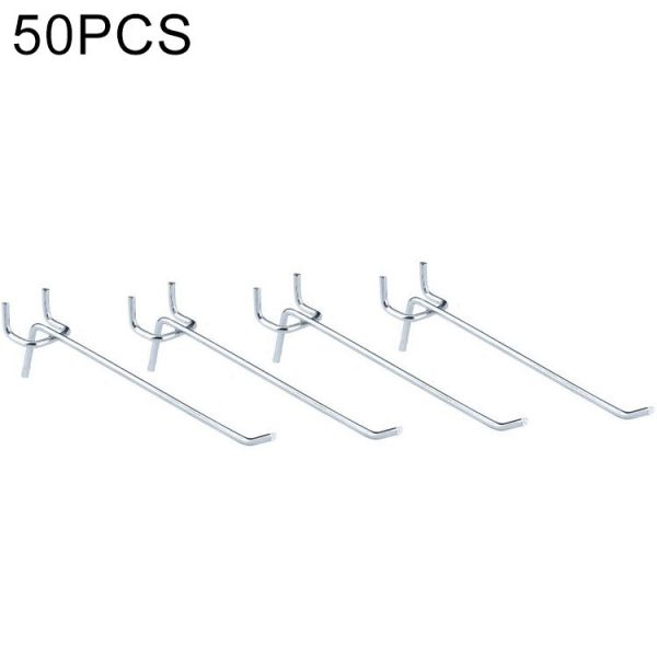 10pcs Supermarket Clothing Shop Pegboard Slat Wall Hook Shelf Hole Plate, Hole Pitch: 2.5cm, Length: 15cm, Wire Diameter: 3.3mm - Image 2