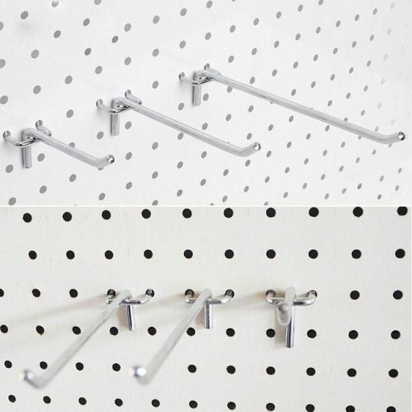 10pcs Supermarket Clothing Shop Pegboard Slat Wall Hook Shelf Hole Plate, Hole Pitch: 2.5cm, Length: 20cm, Wire Diameter: 3.3mm - Image 4