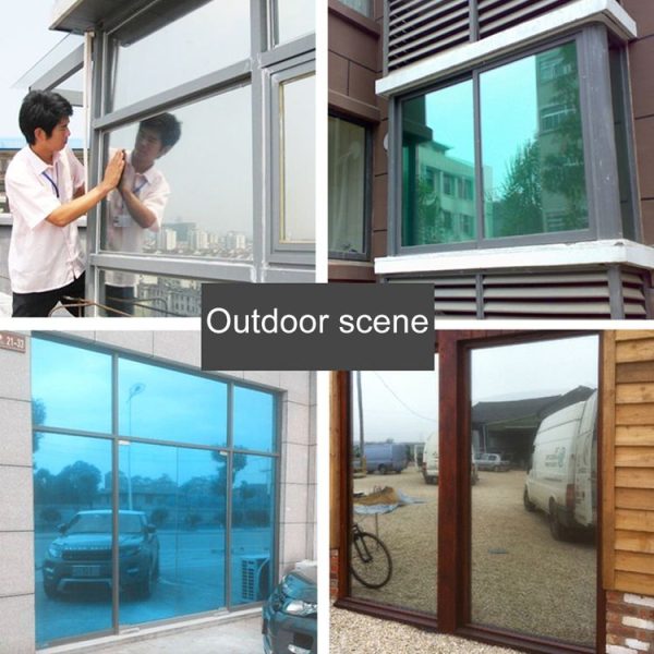 UV Reflective One Way Privacy Decoration Glass Window Film Sticker, Width: 90cm, Length: 1m (Silver) - Image 4