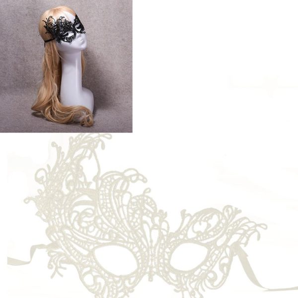 Halloween Masquerade Party Dance Sexy Lady Lace Phoenix Mask (White)