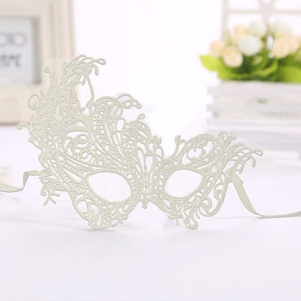 Halloween Masquerade Party Dance Sexy Lady Lace Phoenix Mask (White) - Image 2