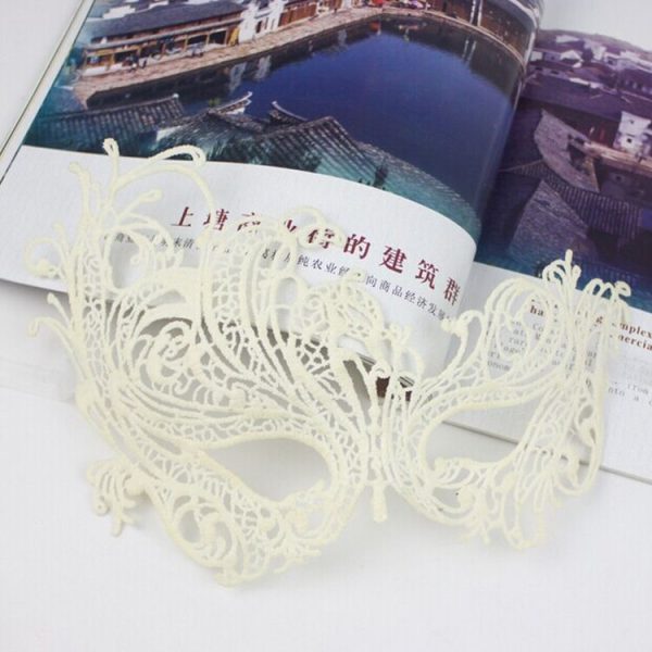 Halloween Masquerade Party Dance Sexy Lady Lace Phoenix Mask (White) - Image 3