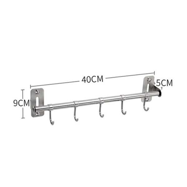 304 Stainless Steel Wall-mounted Kitchen Rack Hanging Rod - Image 3