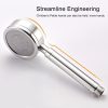 Space Aluminum Round Shape High Pressure Handheld Shower Head Water Saving Bathroom Accessories, Size: 23 x 8.2 x 2cm (Silver) - Image 3