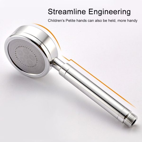Space Aluminum Round Shape High Pressure Handheld Shower Head Water Saving Bathroom Accessories, Size: 23 x 8.2 x 2cm (Silver) - Image 3