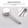 Space Aluminum Round Shape High Pressure Handheld Shower Head Water Saving Bathroom Accessories, Size: 23 x 8.2 x 2cm (Silver) - Image 4