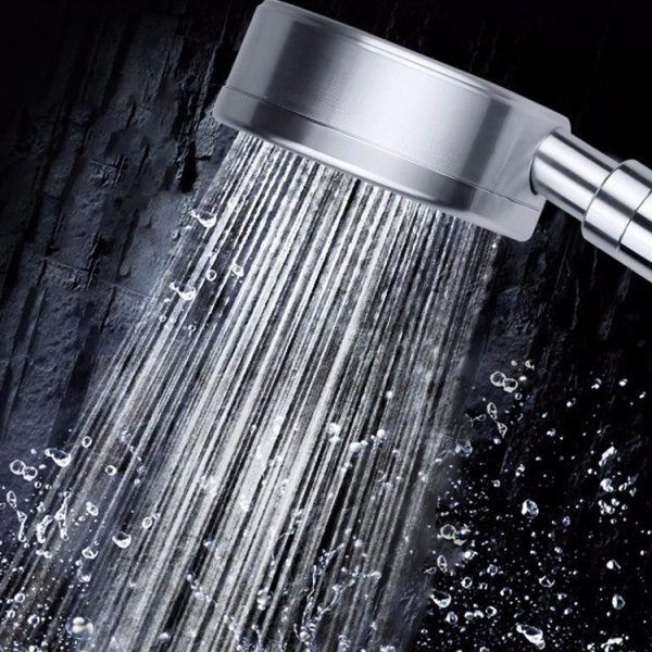 Space Aluminum Round Shape High Pressure Handheld Shower Head Water Saving Bathroom Accessories, Size: 23 x 8.2 x 2cm (Silver) - Image 6