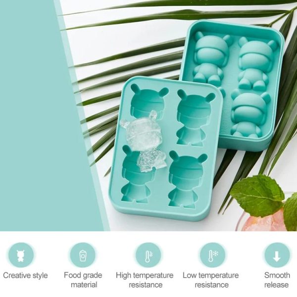 2 PCS Original Xiaomi Mitu Ice Cube Tray 4 Pieces Blocking Silicone Mold - Image 5