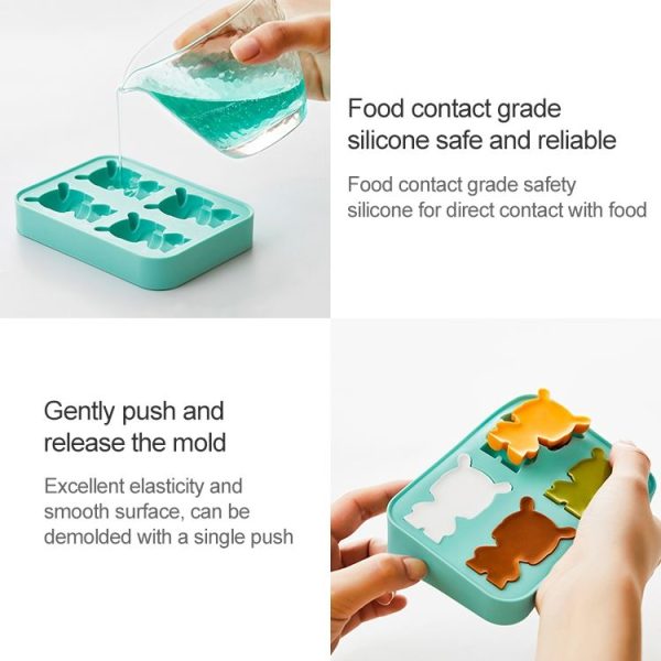2 PCS Original Xiaomi Mitu Ice Cube Tray 4 Pieces Blocking Silicone Mold - Image 6