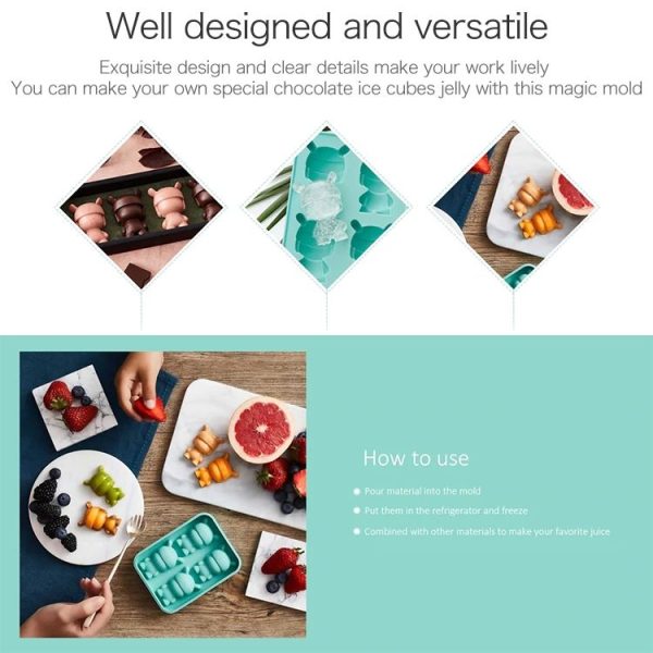 2 PCS Original Xiaomi Mitu Ice Cube Tray 4 Pieces Blocking Silicone Mold - Image 8