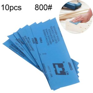 10pcs Grit 800 Wet And Dry Polishing Grinding Sandpaper, Size: 23 x 9cm (Blue)