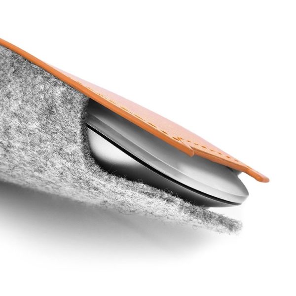 European Style Elastic PU Leather Fur Felt Mouse Storage Bag for Apple Magic Mouse 2 - Image 4