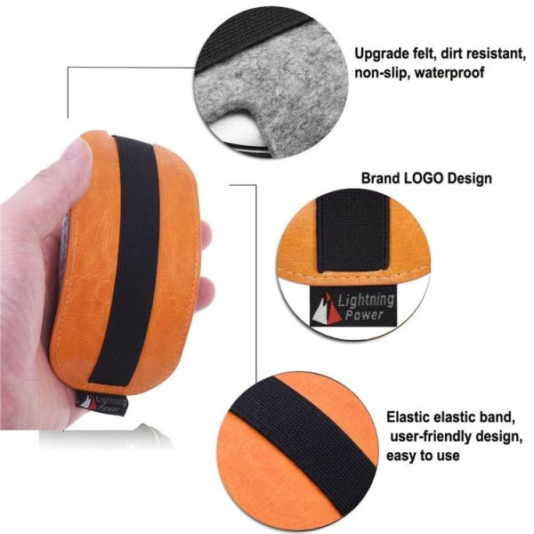 European Style Elastic PU Leather Fur Felt Mouse Storage Bag for Apple Magic Mouse 2 - Image 6