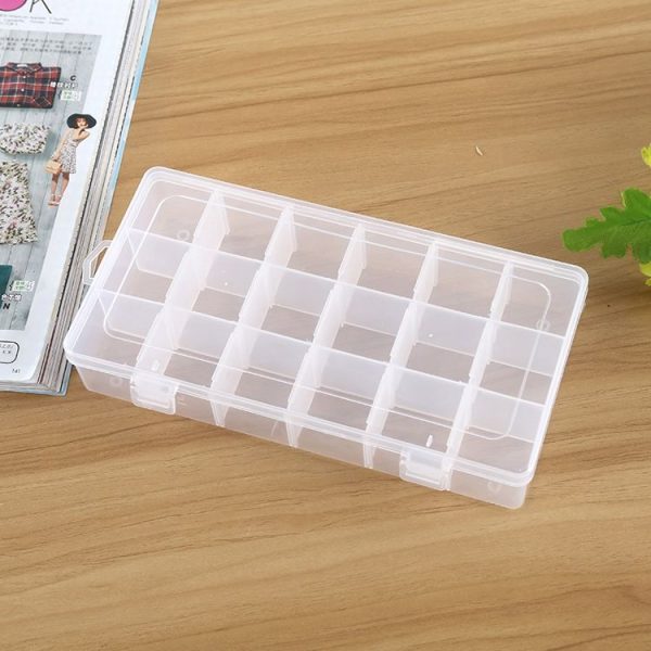 Plastic Organizer Container Storage Box 18 Slots Removable Grid Compartment for Jewelry Earring Fishing Hook Small Accessories - Image 2