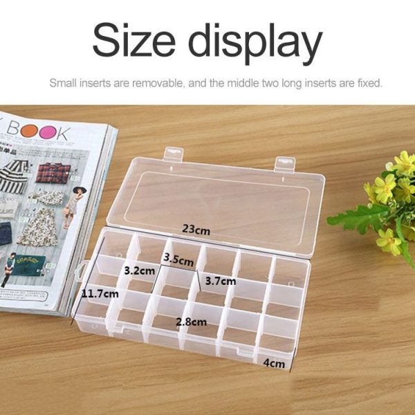Plastic Organizer Container Storage Box 18 Slots Removable Grid Compartment for Jewelry Earring Fishing Hook Small Accessories - Image 4