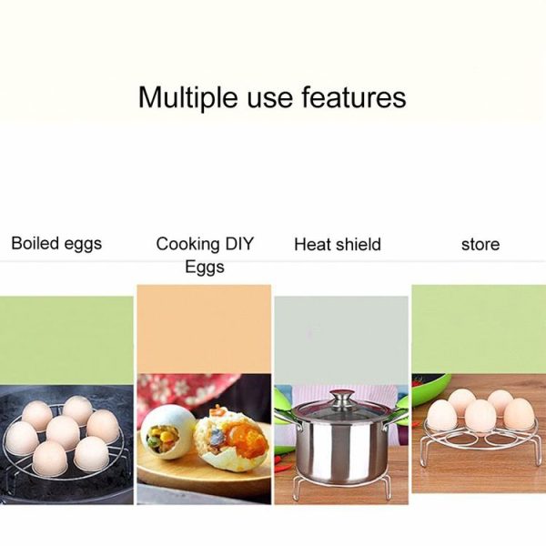 Steamer Rack Basket Egg Vegetable Steaming Trivet for Instant Pot Pressure Cooker, Diameter: 17.5cm, Height: 5.5cm - Image 6