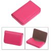 Premium PU Leather Business Card Case with Magnetic Closure, Size: 10*6.5*1.7cm (Magenta)
