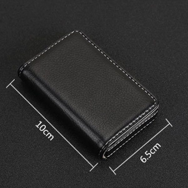 Premium PU Leather Business Card Case with Magnetic Closure, Size: 10*6.5*1.7cm (Magenta) - Image 4
