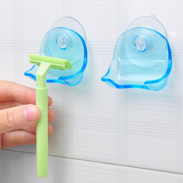 Bathroom Storage Tools Suction Cup Shaving Razor Rack Holder Storage Shaver Rack Wall Hook Hangers Sucker (Clear Blue) - Image 7