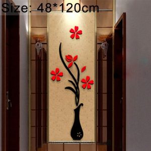 Creative Vase 3D Acrylic Stereo Wall Stickers TV Background Wall Corridor Home Decoration, Size: 48x120x4cm