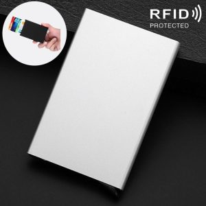 Antimagnetic Stainless Steel PU Business Card Holder Credit Card Case, Size: 10*6.2*0.8cm (White)