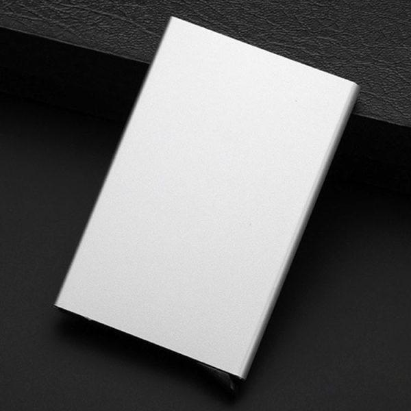 Antimagnetic Stainless Steel PU Business Card Holder Credit Card Case, Size: 10*6.2*0.8cm (White) - Image 2