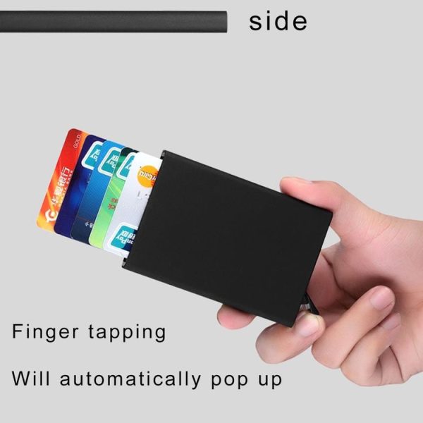 Antimagnetic Stainless Steel PU Business Card Holder Credit Card Case, Size: 10*6.2*0.8cm (White) - Image 3