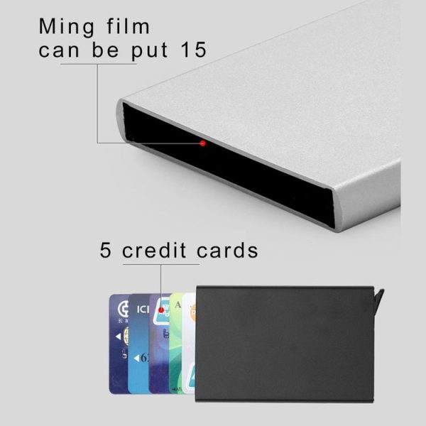 Antimagnetic Stainless Steel PU Business Card Holder Credit Card Case, Size: 10*6.2*0.8cm (White) - Image 4