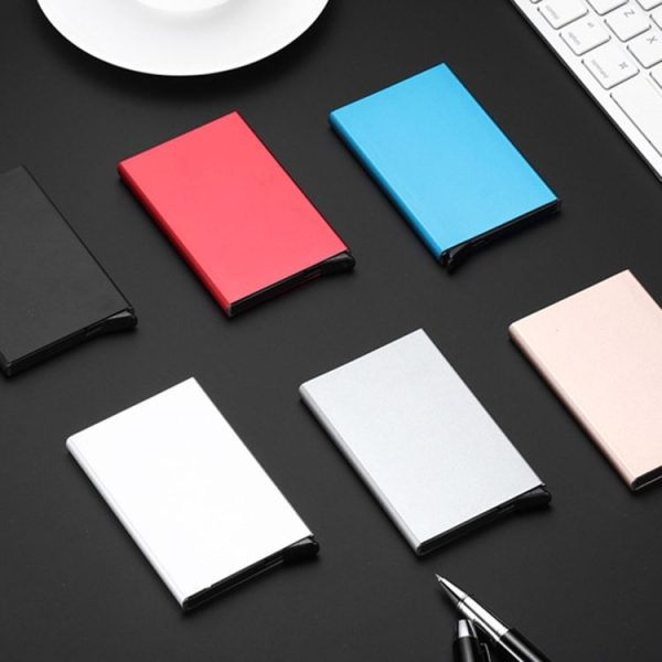 Antimagnetic Stainless Steel PU Business Card Holder Credit Card Case, Size: 10*6.2*0.8cm (White) - Image 5