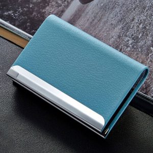 Lichi texture Business Card Holder Credit Card ID Case Holder (Blue)